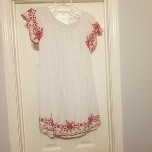White dress with red embroidery